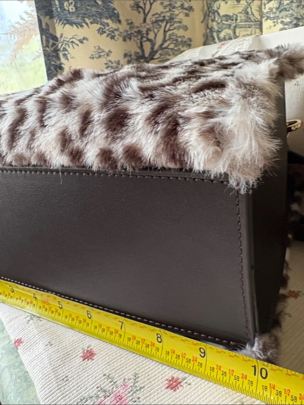 Karl Lagerfeld Faux Fur Leopard Satchel - Brown & White
